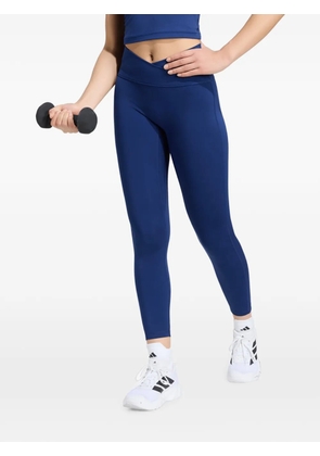 adidas cross-over waist logo-print leggings - Blue