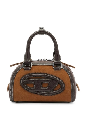 Diesel 1DR Dome - small bowling bag in suede and grainy PU - Brown