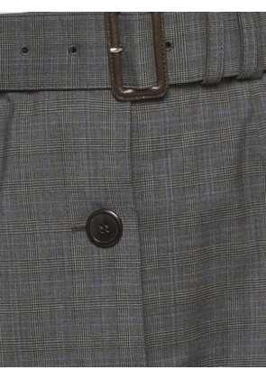 Prada Pre-Owned 2019 checked asymmetrical midi skirt - Grey