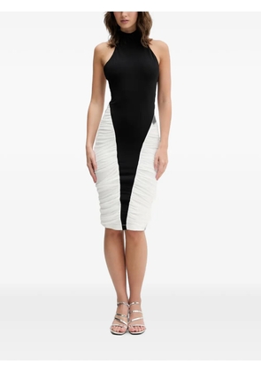 Bardot gathered midi dress - Black