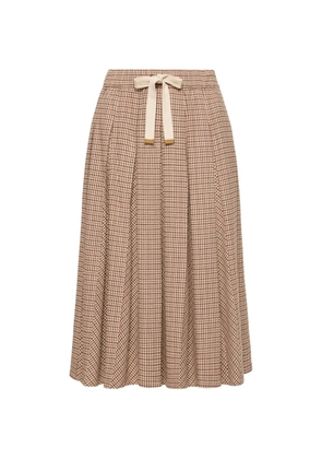 Moncler check-pattern pleated mid skirt - Neutrals