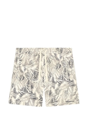 Armani Exchange leaf-print drawstring shorts - Neutrals
