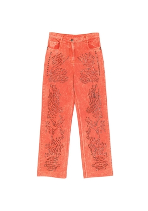Patrizia Pepe bead-embellished acid-wash jeans - Orange