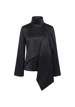 Róhe draped silk blouse - Black