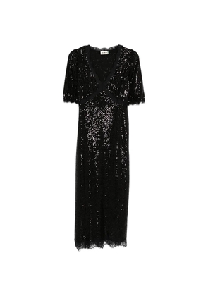 Rixo Verena lace sequin-embellished midi dress - Black