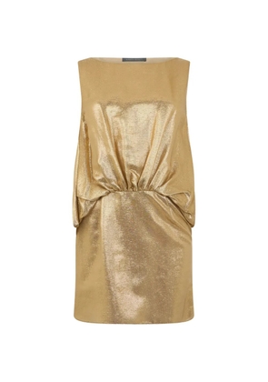 Alberta Ferretti draped sleeveless mini dress - Gold