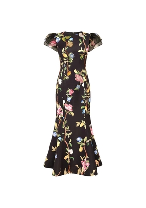 Leo Lin Sofia floral-print puff-sleeve maxi dress - Black