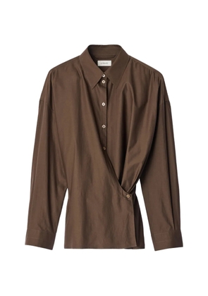 LEMAIRE straight collar Twisted shirt - Brown