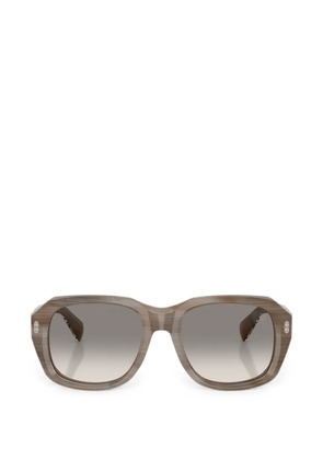 Brunello Cucinelli geometric-frame sunglasses - Brown