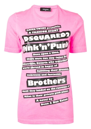 DSQUARED2 graphic-print short-sleeve cotton T-shirt - Pink