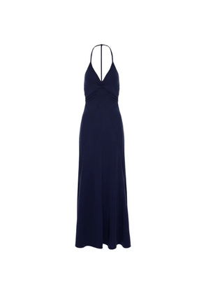 CuAnna halterneck ruched dress - Blue