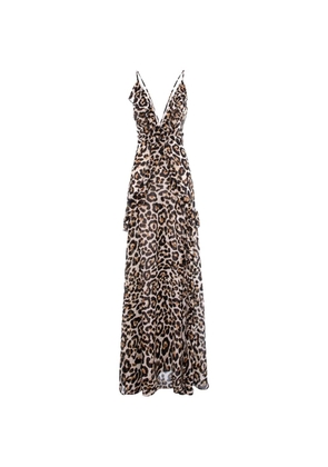 CuAnna Luna ruffled leopard-print maxi dress - Neutrals