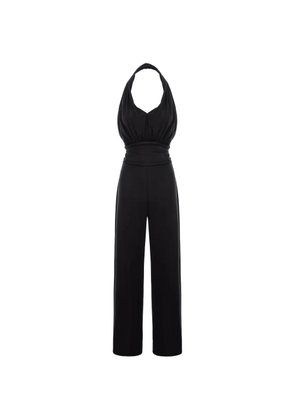 CuAnna halterneck ruched jumpsuit - Black