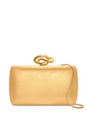 Oscar de la Renta knot Minaudière textured-finish clutch bag - Gold