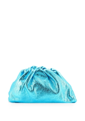 Bottega Veneta Pre-Owned The Pouch Crinkled Metallic Leather clutch bag - Blue