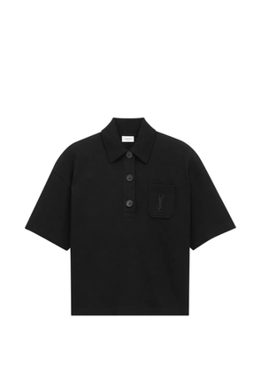 Saint Laurent Cassandre piqué polo shirt - Black