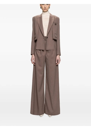 NISSA pinstripe wide-leg trousers - Brown
