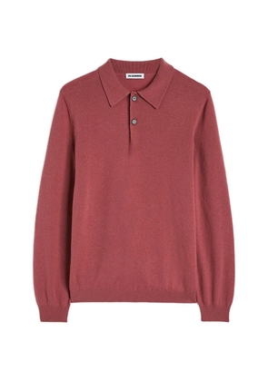 Jil Sander long-sleeve knitted polo shirt - Red