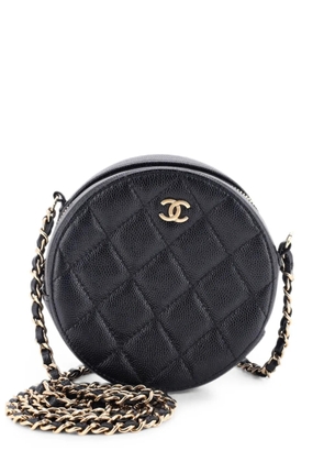 CHANEL Pre-Owned Round Clutch with Chain Quilted Caviar Mini crossbody bag - Black