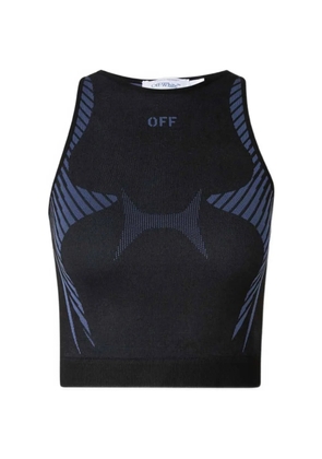 Off-White logo-print cropped top - Black