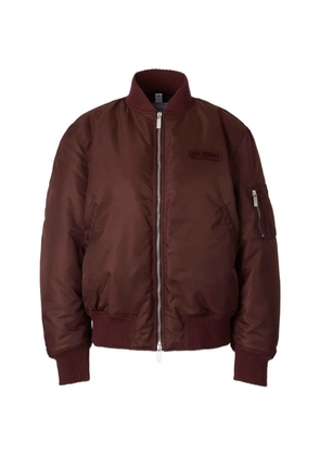 Off-White logo-patch zip-up bomber jacket - Red