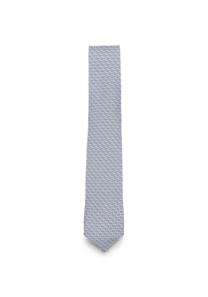 Ferragamo Gancini-print pointed tie - Grey