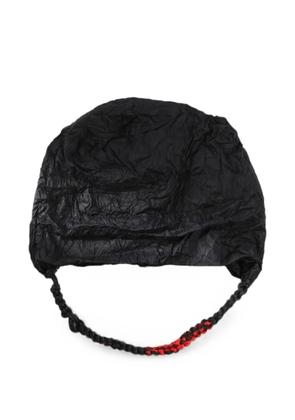 Daniela Gregis crinkled braided-strap beanie hat - Black