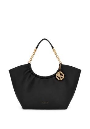 Michael Michael Kors large Indie logo-charm ruched-detailing tote bag - Black