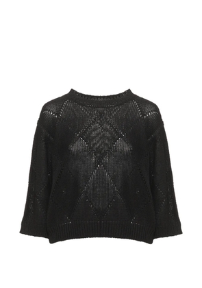 Peserico sequin-embellished open-knit sweater - Black