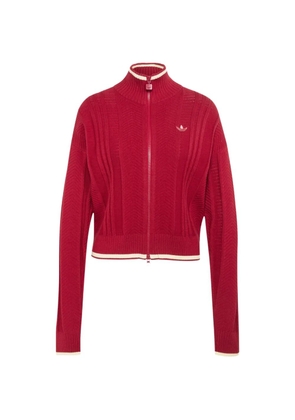 adidas chevron-knit cardigan - Red