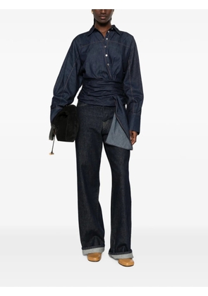 7 For All Mankind tie-waist long-sleeve shirt - Blue