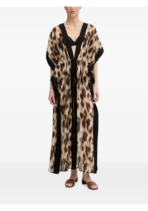 DKNY leopard-print kaftan - Neutrals