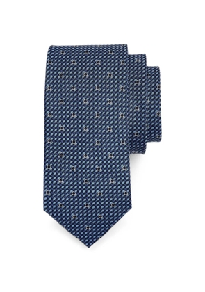 Ferragamo patterned tie - Blue