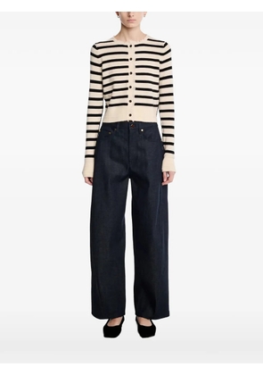 Maria McManus striped fringe-trim cardigan - Neutrals