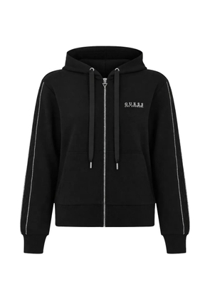GUESS USA rhinestone-embellished zip-up hoodie - Black
