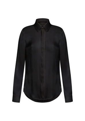 DONDUP satin-finish long-sleeve shirt - Black