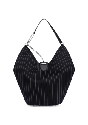 DONDUP large pinstripe-pattern shoulder bag - Black
