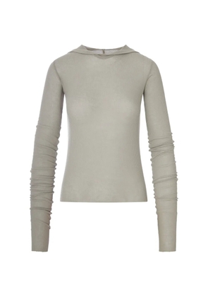 Rick Owens ribbed-knit hoodie - Grey