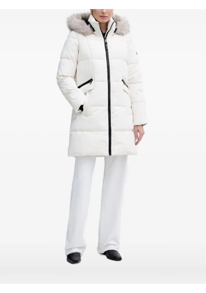 DKNY faux-fur-trim padded coat - White