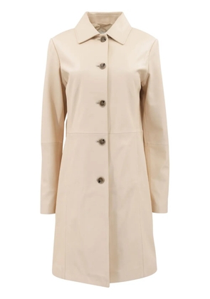LouLou de Saison single-breasted leather coat - Neutrals