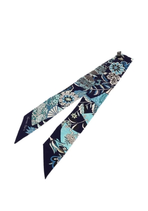 Hermès Pre-Owned Fleurs et Papillons de Tissus Twilly scarf - Blue