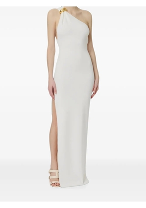 Elisabetta Franchi Red Carpet jewel-embellished one-shoulder maxi dress - Neutrals