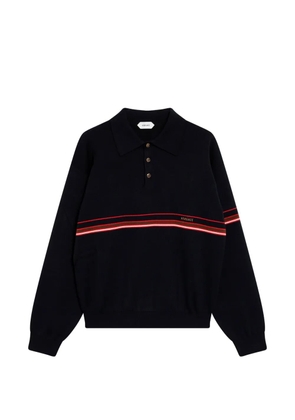 Versace striped long-sleeve polo shirt - Blue