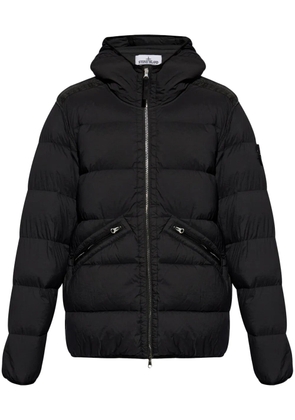 Stone Island hooded puffer jacket - Black