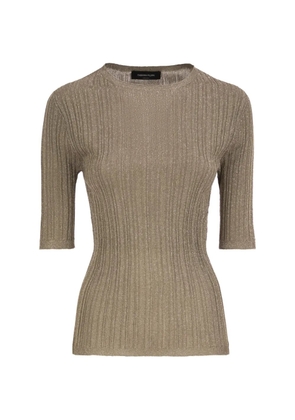 Fabiana Filippi ribbed-knit T-shirt - Neutrals