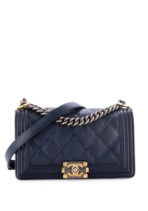 CHANEL Pre-Owned Stitch Boy Flap Bag Quilted Calfskin Old Medium shoulder bag - Blue