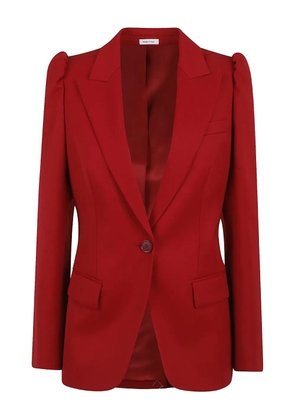 Alexander McQueen single-breasted wool blazer - Red