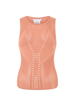 Alberta Ferretti perforated knitted tank top - Pink