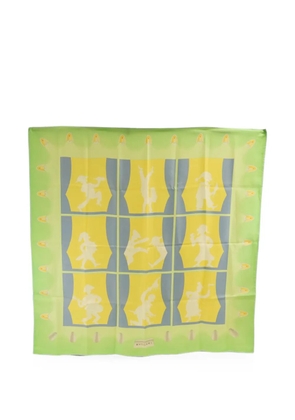 Bvlgari Pre-Owned illustrative-print silk scarf - Green