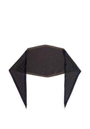Ferragamo asymmetric monogram-pattern scarf - Blue